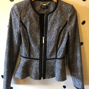 DKNY Peplum Zip Up Jacket